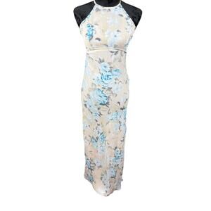 Vintage R-Wear Rampage Womens Size 5 Long Floral Dress High Neck